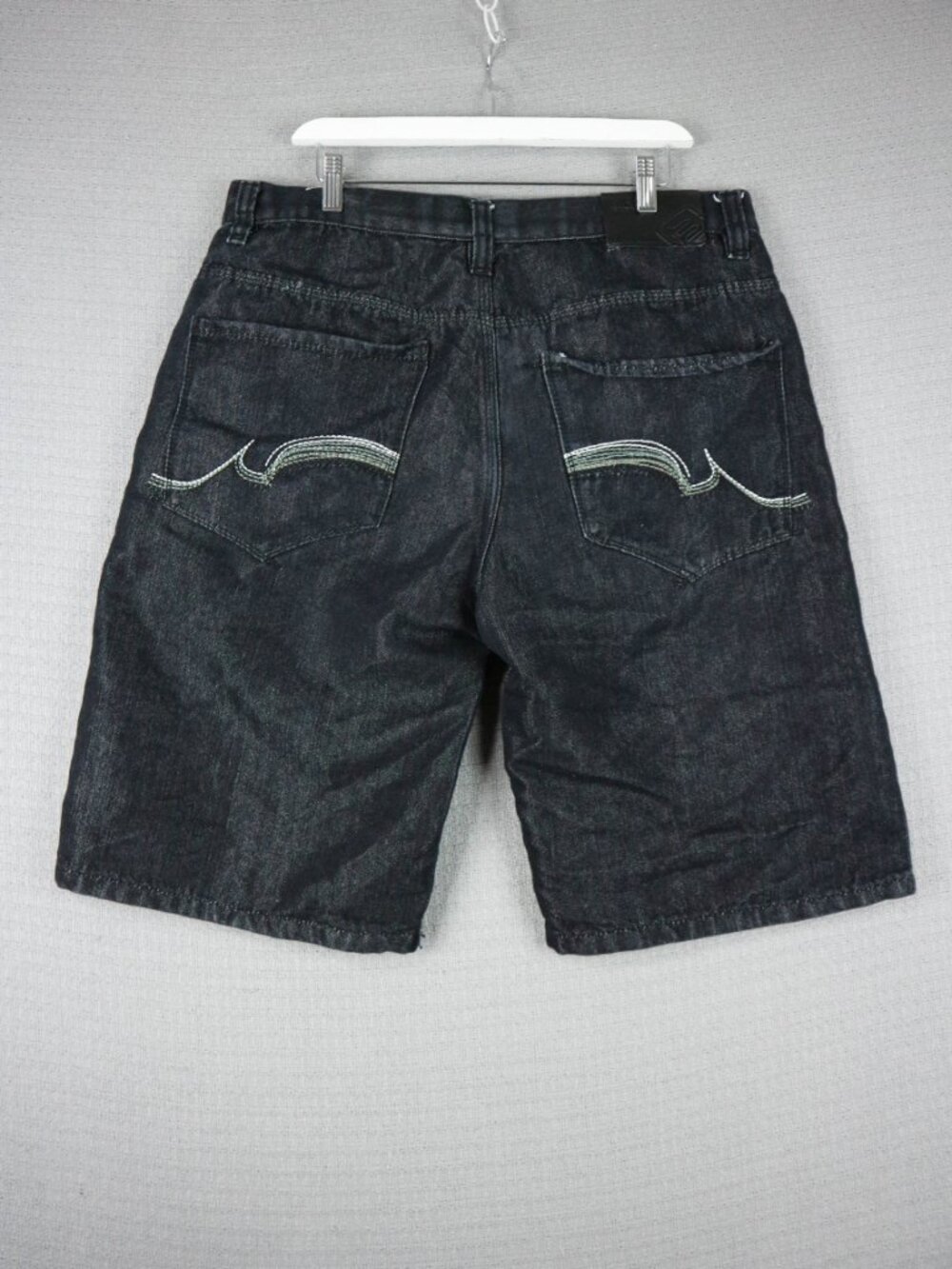 Vintage Mecca Jean Shorts Men's 38 Dark Denim Jorts Wide Leg Skater Baggy Y2K
